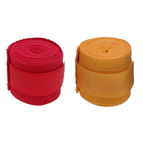Pyugxab Eslatic Sportbandagen für Muay Thai Taekwondo, 2,5 m, Gelb und Rot, 2 Stück von Pyugxab