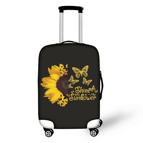 Pzuqiu Gepäckabdeckung, dehnbarer Koffer-Schutz, kratzfest, Reisekoffer-Abdeckung, Sonnenblumen-Wort, XL (29-32 inch suitcase) von Pzuqiu