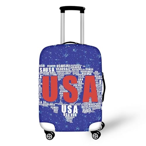 Pzuqiu Gepäckabdeckung, dehnbarer Koffer-Schutz, kratzfest, Reisekoffer-Abdeckung, USA Word, S (18-21 inch suitcase) von Pzuqiu