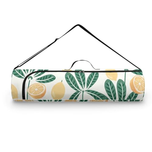 Pzuqiu Lemon Yogamatten-Tasche für Damen und Herren, durchgehender Reißverschluss, mit leicht zugänglichem Reißverschluss und verstellbarem Schultergurt, passend für die meisten Yogamatten von Pzuqiu