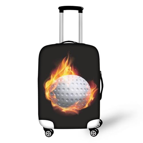 Pzuqiu Reisegepäckhülle, Polyester, Kofferschutz, waschbare Gepäckhüllen, Fire Golf, S (18-21 inch suitcase) von Pzuqiu