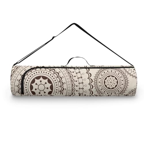 Pzuqiu Yogamatten-Tasche mit Boho-Blumenmuster, für Damen und Herren, durchgehender Reißverschluss, leicht zugänglicher Reißverschluss und verstellbarer Schultergurt, passend für die meisten von Pzuqiu
