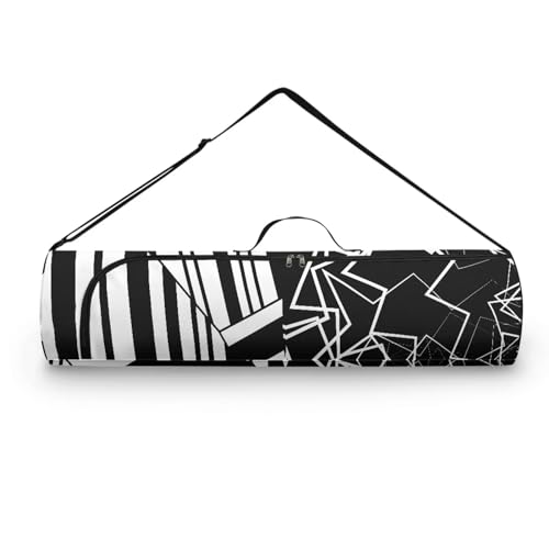 Pzuqiu Yogamatten-Tasche mit geometrischem Muster, durchgehender Reißverschluss, mit verstellbarem Gurt, multifunktionale Aufbewahrungstasche für Damen und Herren, für Fitnessstudio, Strand, Park, von Pzuqiu