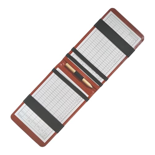 Pzuryhg Golf Scorecard Book - Golf Yardage Book zum Trainingstraining | PU Leder mit kompaktem und faltbarem Design, ideal für Home Indoor Backyard Sports Club Recreation von Pzuryhg