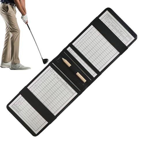 Pzuryhg Golf Scorecard Book - Kilometerbuch für Wettbewerb | PU Leder mit kompaktem faltbarem Design, ideal für das Trainingstraining Home Backyard Recreation Sports Club Use von Pzuryhg
