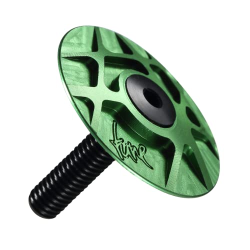 QAINKUN Ahead Kappe Tune-Cap Fahrrad-Headset-Vorbaukappen aus Aluminium mit Schrauben for MTB, Rennrad, Mountainbike, Abdeckung, obere Kappe Headset Spacer (Color : Green) von QAINKUN