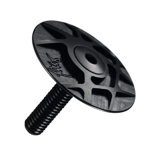 QAINKUN Ahead Kappe Tune-Cap Fahrrad-Headset-Vorbaukappen aus Aluminium mit Schrauben for MTB, Rennrad, Mountainbike, Abdeckung, obere Kappe Headset Spacer (Color : Noir) von QAINKUN