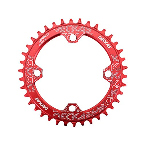 QAINKUN Kettenblatt Runder Fahrradkettenrad 10 4BCD 40 42 44 46 48T 50 52 Zahn MTB Bike Mountainbike-Ketten-Ringkettenrad 104 BCD KettenbläTter(Größe:30T,Color:Red) von QAINKUN