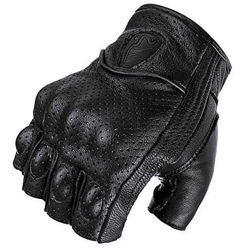 QAINKUN Motorradhandschuhe Atmungsaktive Fingerlose Handschuhe Sommer Motorradhandschuhe Motocross Handschuhe Retro Moto Motorradfahrer Motorrad Handschuhe (Color : 4, Größe : M) von QAINKUN