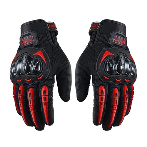 QAINKUN Motorradhandschuhe Motorradhandschuhe Wearable Sport Full Finger Fäustlinge Moto Schutzausrüstung Moto Racing Handschuhe Motorrad Handschuhe (Color : RED Long, Größe : XXL) von QAINKUN