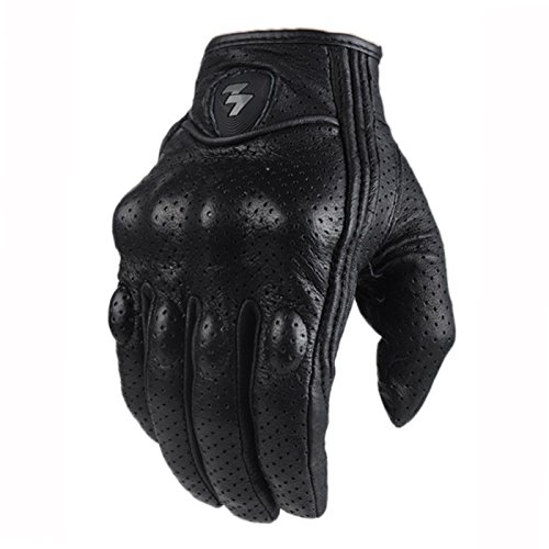 QAINKUN Motorradhandschuhe Vollfinger Motorradhandschuhe Motocross Lederhandschuh Fahrradrennen Reiten Motorrad Handschuhe(Color:Perforated,Größe:L) von QAINKUN