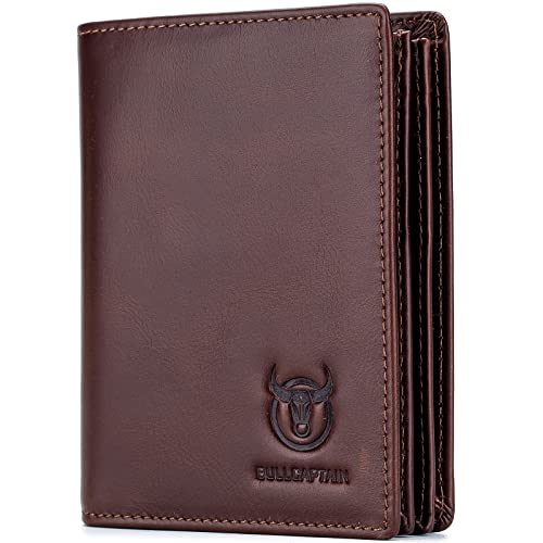 QANXGOG Herren Geldbörsen mit RFID Schutz, Groß Echtleder Portemonnaie Herren in Hochformat, Trifold Geldbeutel für Männer, Brieftasche Wallet Portmonee mit 16 Kartenfächer,Brown von QANXGOG