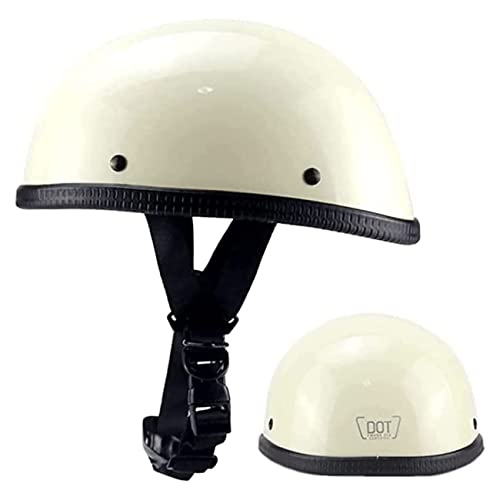 Halber Motorradhelm Vintage Offener Helm Rollerhelm Mit Schnellverschluss Halbschale Jethelme Brain-Cap Helm ECE-Zugelassen Für Männer Frauen Cruiser Scooter B,L:59-60CM von QAZXCVB