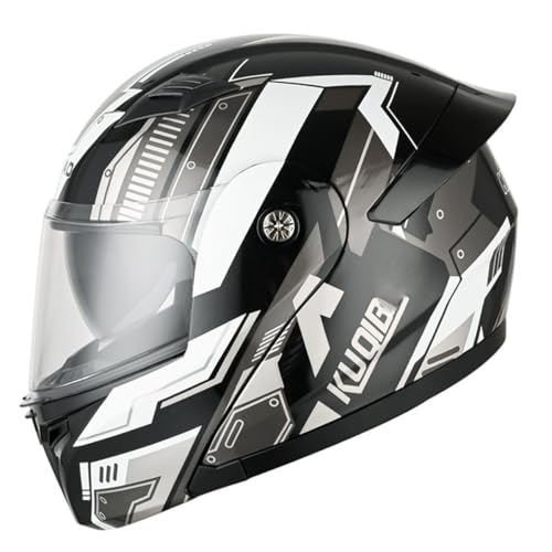 Motorradhelm Klapphelm Rollerhelm ECEDOT Zertifiziert Integralhelme Modulare Helm Mit Doppelvisier Flip Vollvisierhelm Für Erwachsene Frauen Männer Motorrad Schutzhelm 5,M:57-58CM von QAZXCVB