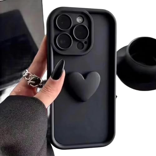 QBDGFPX iPhone Schutzhülle Niedliche 3D Love Heart Phone Hülle Für iPhone 15 14 13 12 11 Pro Max 14 15 Plus Koffer Silikon Schockdicht Weicher Rücken von QBDGFPX