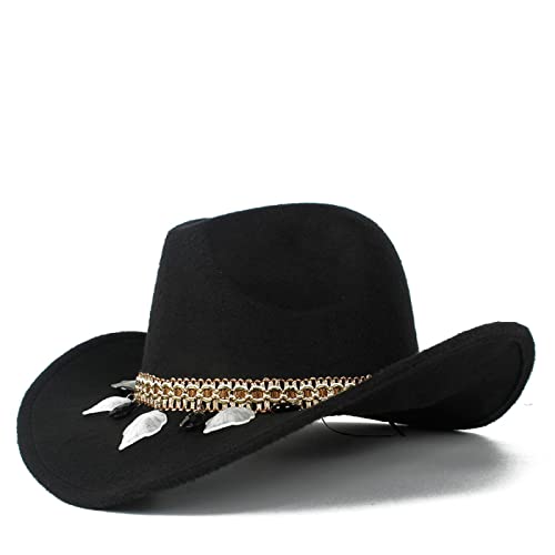 QBQZXAOSOWH Fedora Trilby Frauen Hohl Western Cowboyhut Dame Tasseloutblack Cowgirl Sombrero Jazz Cap Schwarz von QBQZXAOSOWH