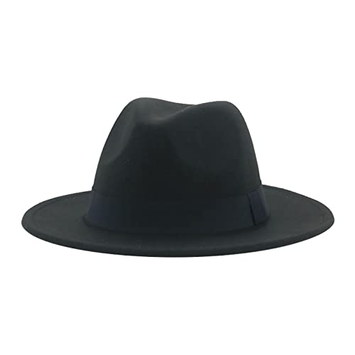 QBQZXAOSOWH Fedora Trilby Hüte Für Damen Beige Ribbon Band Hüte Für Herren Panama Hochzeit Dekorieren Damen Hut 59-61Cm(XL) Schwarz von QBQZXAOSOWH