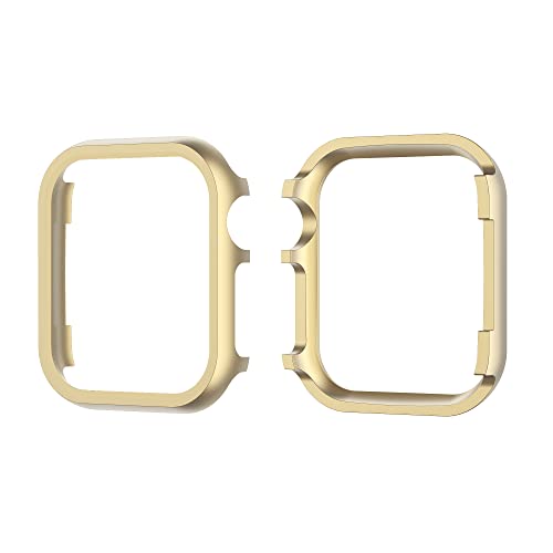 Stoßfest Gehäuse Gold Kompatibel mit Apple Watch 1 38mm, Frauen Mädchen Ultra Dünn Aluminium Hülle Kratzfest Schutzhüllen Bumper Case Rundherum Abdeckung Metall Kompatibel mit iWatch Series 3 2 1 von QBYVQQN