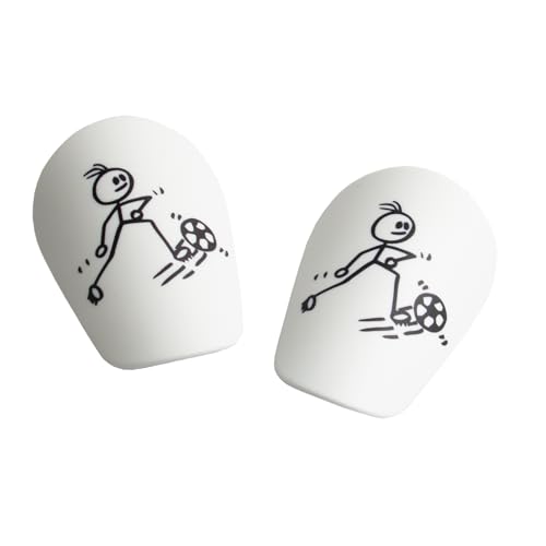 2 Stück Mini Shin Pads, Kleine Schienbeinschoner für Kinder mit Cartoon-Muster Mini Fußball Schienbeinschoner Shin Pads für Jungen Mädchen (Weiß) von QCYFJZFU