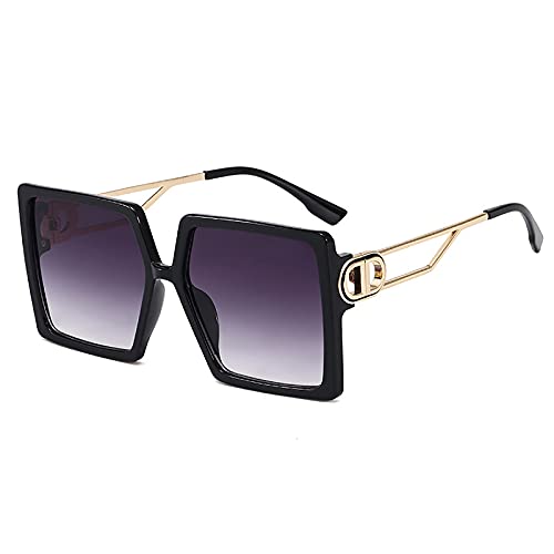 QFSLR Modische Damenbrille Mit Großem Rahmen Und 100% UV-Schutz, Geeignet Für Shopping Und Strandpartys,D von QFSLR