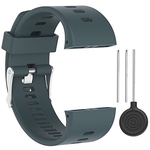 QGHXO Band für Polar V800, weicher Verstellbarer Silikon Ersatz Armbanduhr Band für Polar V800 GPS Sport Watch (ohne Tracker), Slate von QGHXO