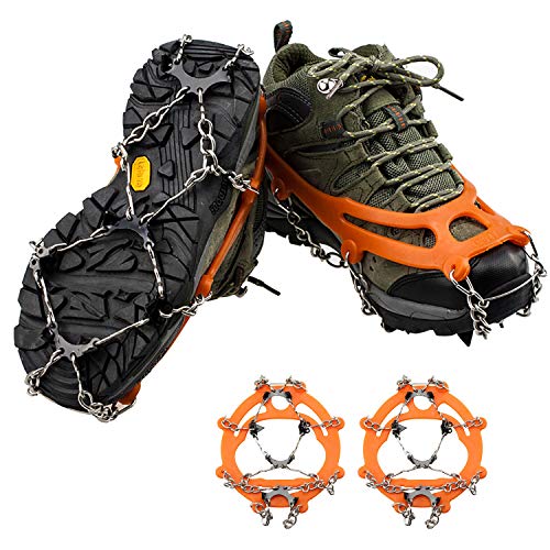 Steigeisen Silikon Schuhspikes 8 Zähne Schneeketten Schuh-Spikes für Schuhe Rutsch für Bergsteigen Wandern Jogging von QH-Shop