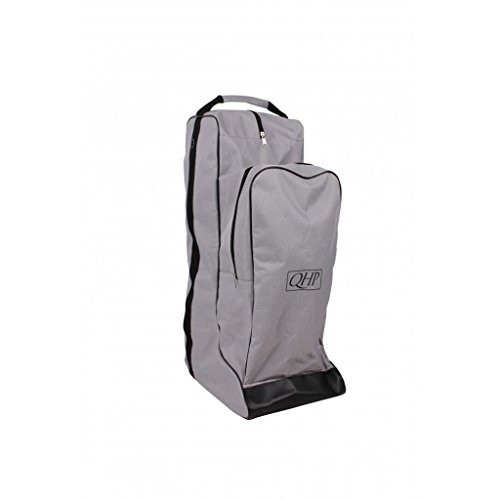 QHP Combi Reitstiefel-/Helmtasche Turniertasche 600 D (grau-schwarz) von QHP
