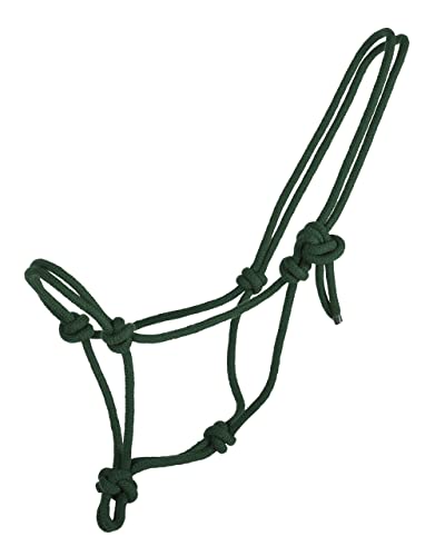 QHP Knotenhalfter Basic Seil 8 mm (Minishetty, Dunkelgrün) von QHP