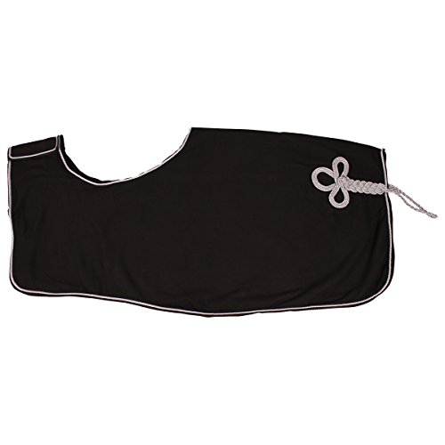 QHP Nierendecke Fleece-Ausreitdecke Ornament Fleecedecke Sattelausschnitt schwarz-silber (XL) von QHP