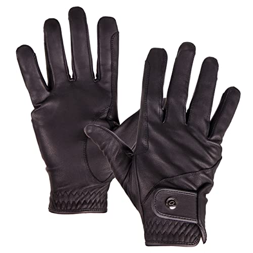 QHP Reithandschuhe Handschuhe Leather Pro (schwarz, S) von QHP