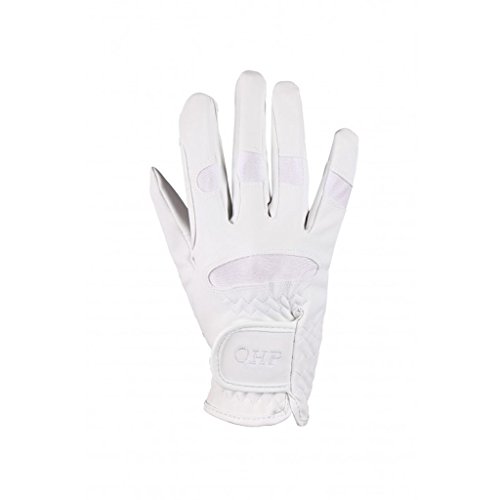 QHP Reithandschuhe Handschuhe Multi luftdurchlässig Stretch Klett (Weiß, L) von QHP
