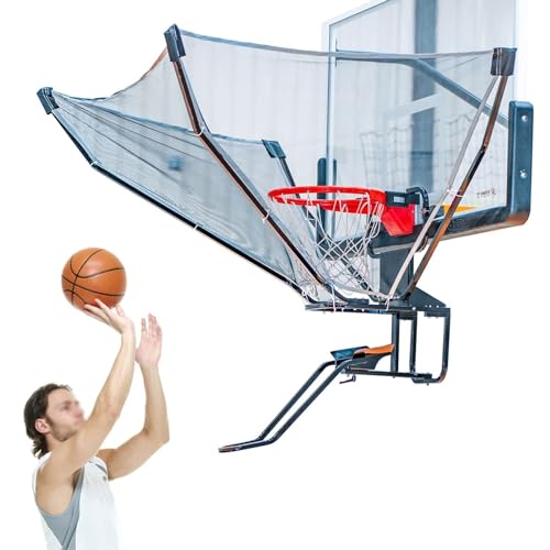 Tragbares Basketball-Return-System, Outdoor-Indoor-Basketball-Returns Und Schutznetz-Set, Drehbarer Basketball-Rebounder-Schießtrainer, Geschenk for Basketball-Liebhaber von QIANMEI