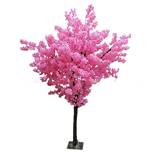 QIByING Artificial Cherry Blossom Trees Simulation Peach Blossom Tree, Wedding Event Fake Sakura Silk Flower Indoor Outdoor Party Restaurant Mall Decoration 2x1.5m/6.6x4.9ft von QIByING