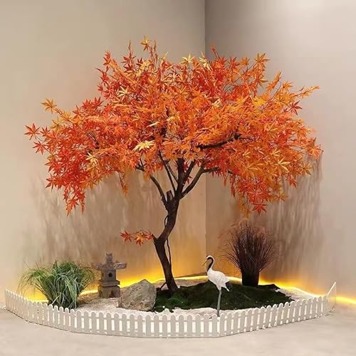 QIByING Artificial Plant Horse Drunken Wood Plant, Olive Tree Green Artificial Tree, Fake Tropical Plant Potted Plant Decoration, for Home Office Living Room Decoration red-1.2m von QIByING