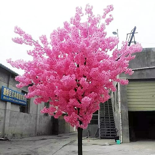 QIByING Artificial White Lean Blossom Cherry Tree, Lean Silk Sakura Flowers Tree, Faux Lean Peach Flowers Tree for Wedding Party Home Decor Indoor Outdoor Gardens 1.2x1m/3.9x3.2ft von QIByING