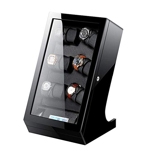 QIByING Automatically Watch Winder Box ，Touch Screen & LED Lights ，Motor 12 + 2 Watch Bearing Display Case Carbon Fiber Piano Lacquer von QIByING