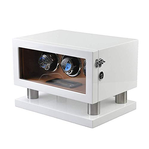 QIByING Three-Digit Wooden Paint Watch Winder, Quiet Running Rotating Motor, Strong Power, 33 * 23 * 23cm von QIByING
