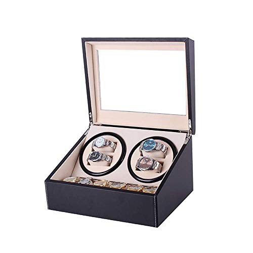 QIByING Watch Box, Can Accommodate 4 Automatic Watches, Ultra-Quiet Anti-Magnetic Motor, Soft and Elastic Watch Pillow, Size 30.5 * 23.5 * 18 cm von QIByING