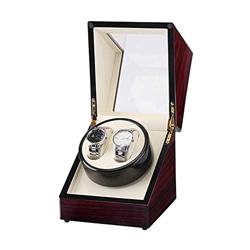 QIByING Watch Double Watch Winder,Extremely Silent Motor,Wood Shell Piano Paint Exterior，Fit Lady and Man Watches von QIByING