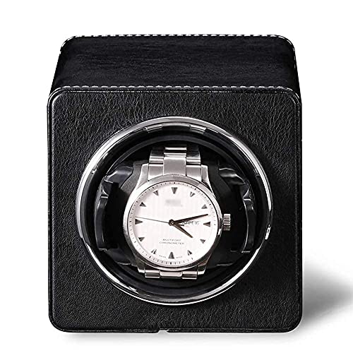 QIByING Watch Watch Winders for 1 Watches Storage Dispaly Case Jewelry Box with Quiet Mabuchi Motor and 5 Rotation Modes Wood Shell Piano Finish von QIByING