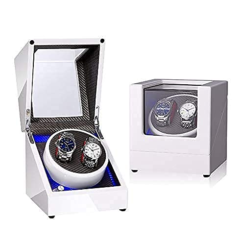 QIByING Watch Watch Winders for 2 Watches,with Quiet Motor and Wood Shell, Battery Powered Or AC Adapter, 5 Rotation Modes Single Or Double von QIByING