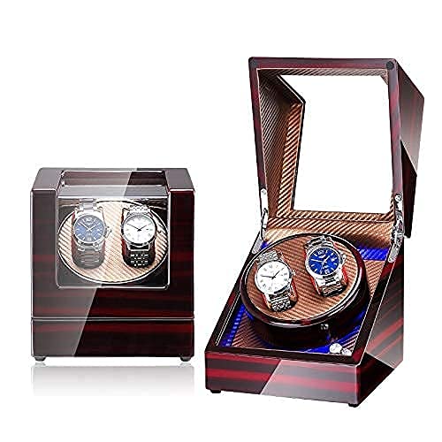 QIByING Watch Watch Winders for 2 Watches,with Quiet Motor and Wood Shell, Battery Powered Or AC Adapter, 5 Rotation Modes Single Or Double von QIByING