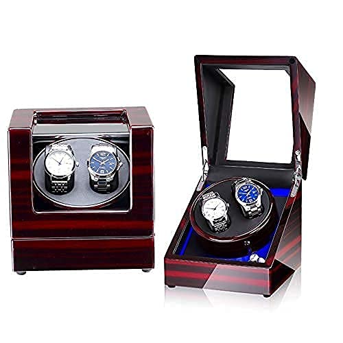 QIByING Watch Watch Winders for 2 Watches，with Quiet Motor and Wood Shell,Battery Powered Or AC Adapter,5 Rotation Modes Single Or Double von QIByING