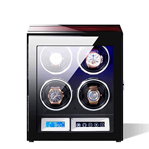 QIByING Watch Winder, Can Accommodate 2, 3, 4, 6, 8 Watches, Imported Self-Winding Watch Boxes, Soft and Flexible Table Pillows, Imported Motors, Built-in LED Lights von QIByING