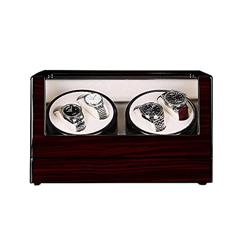 QIByING Watch Winder Box 4,Wood Shell Piano Paint Exterior,4 Rotation Mode Setting,Extremely Silent Motor Watches von QIByING