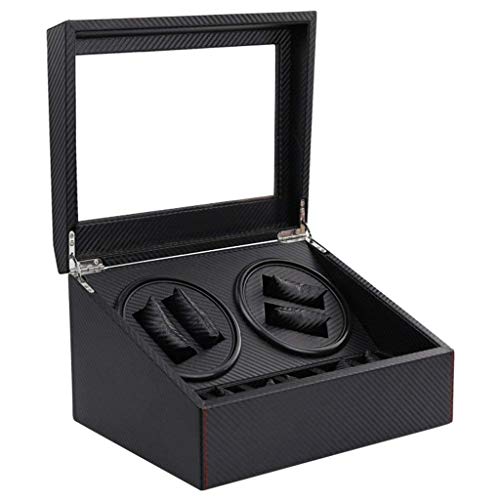 QIByING Watch Winder Watch Winder Boxes Black Carbon Fiber Shaker Mechanical Watch Automatic von QIByING