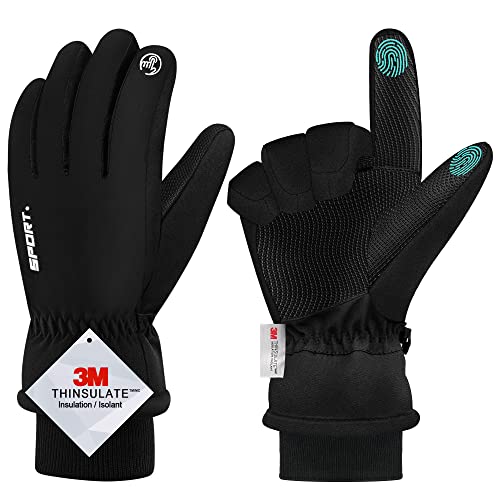 QIFENGL wasserdichte Winterhandschuhe Herren Damen Touchscreen Handschuhe, 3M Thinsulate Warme Skihandschuhe, rutschfest Fahrradhandschuhe für Wandern Laufen Motorrad Skifahren von QIFENGL