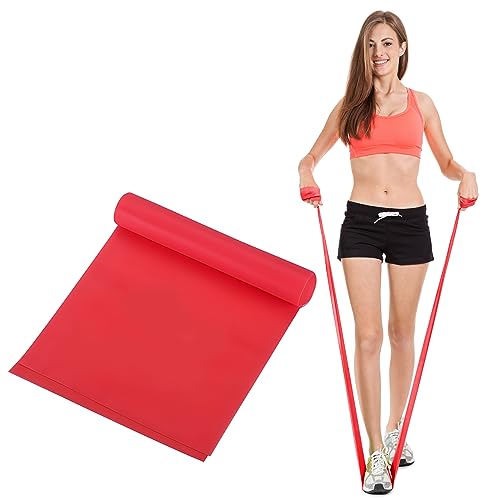 Fitnessbänder Gymnastikband mit Tragetasche & Übungsanleitung für Yoga, Pilates, Krafttraining Physiotherapie (Rot) von QILUCKY