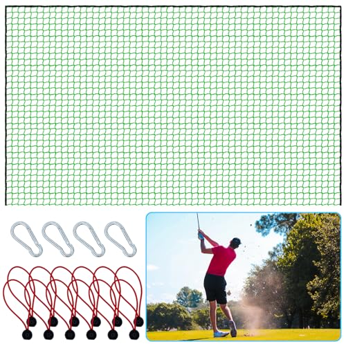 Golf-Netz, 3 m, 4,5 m, 6,8 m, 7,6 m, 9 m, vielseitiges Golf-Übungsnetz für Hinterhof, Garage und Innenbereich, Ihr ultimatives Golf-Schlagnetz für Schaukelübungen (4,5 x 4,5 m, grün) von QINKOUDIH