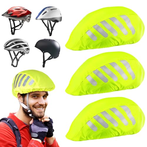 QINLECTRI 3 Packs Rain Cover for Bicycle Helmet,Bicycle Helmet Rain Cover, Bike Helmet Cover Waterproof Helmet Cover Reflective Bicycle Rain Cover for Cycling Helmets Excursions Travel von QINLECTRI
